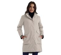 killtec Damen Parka/Mantel wasserdicht mit abzippbarer Kapuze Damen Funktionsparka, hellsand, 44, 43284-000