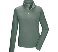 Fleeceshirt KILLTEC "KSW 101 WMN FLC SHRT", Damen, Gr. 42, grau (graugrün), Oberstoff: 100% Polyester, sportlich, Shirts, Fleeceshirt mit Stehkragen, warm, Reißverschluss mit Kinnschutz (79973039-42)
