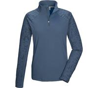 Langarmshirt KILLTEC "KSW 56 WMN FLX SHRT", Damen, Gr. 42, blau, Obermaterial: 69% Polyester, 31% Elasthan, ohne Ausschnitt, Shirts Langarmshirt, Damen Funktionsshirt: warm, hoher Komfort, Stehkragen,