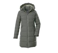 Steppmantel KILLTEC "KOW 11 WMN QLTD PRK", Damen, Gr. 44, grün (graugrün), Obermaterial: 100% Polyester.Futter: 100% Polyester.Füllung: 100% Polyester, Mäntel Steppmantel, Wasserabweisender Parka mit
