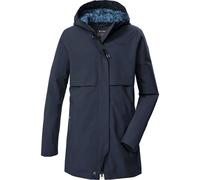 Parka KILLTEC "KOS 159 GRLS PRK", Mädchen, Gr. 128, navy, Obermaterial: 100% Polyester.Futter: 100% Polyester, Jacken Parka, Wasserdichter Mädchenparka mit verstellbarer Kapuze und Leo-Muster (4029482