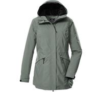 Parka KILLTEC "KOW 19 WMN PRK", Damen, Gr. 44, graugrün, Obermaterial: 100% Polyester.Futter: 100% Polyester.Füllung: 100% Polyester, Jacken Parka, Wasserdichter, atmungsaktiver Damenparka mit verstel