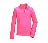 killtec Mädchen KSW 247 GRLS FLC SHRT Fleeceshirt mit Stehkragen und Reißverschluss, neon pink, 152 cm