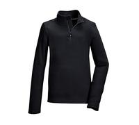 killtec Mädchen KSW 247 GRLS FLC SHRT Fleeceshirt mit Stehkragen und Reißverschluss, schwarz blau, 128 cm