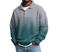 KILOXYEFRO Poloshirt Herren,Poloshirts, Langarmhemden, Button-Down-Kragen, lässiges, lockeres Schnittmuster, mittelschweres, strukturiertes Strickoberteil Holzfäller Hemd (Grey, M)