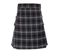 Kilt Herren Schottisch Kariert Skirt Klassischer Streetwear Schottenrock Goth Rock Minirock Bequeme Highland Mit Ledergürtel Skater Saunakilt