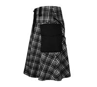 Kilt Herren Schottisch Punk Klassischer Streetwear Schottenrock Goth Rock Minirock Bequeme Highland Mit Ledergürtel Skater Kleidung