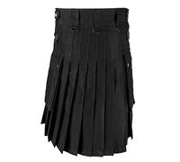 Kilt Herren Schottisch Punk Rock Schottland Kleidung Faltenrock Klassischer Traditioneller Gothic Mode Schottischer Taschenröcke Mittelalterliche Party Schottenrock Streetwear