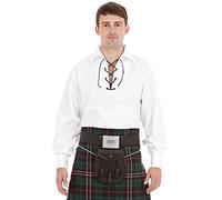 Kilt Society Herren weißer schottischer Jacobite Ghillie Kilt Hemd (X-Large)