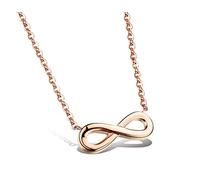 Kim Johanson Edelstahl Damen Halskette mit Anhänger "Infinity" in Roségold Unendlichkeit Zeichen inkl. Geschenkverpackung