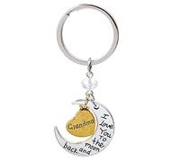 Kim Johanson Mond Schlüsselanhänger Silber & Gold Ich liebe dich bis zum Mond und zurück inkl. Geschenkverpackung (Oma)