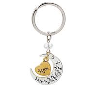 Kim Johanson Mond Schlüsselanhänger Silber & Gold "Ich liebe dich bis zum Mond und zurück" inkl. Geschenkverpackung (Mama)