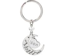 Kim Johanson Mond Schlüsselanhänger Silber Ich liebe dich bis zum Mond und zurück inkl. Geschenkverpackung (Sohn)