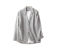 KIMCCI Blazer Damen Elegant,Waffel-Blazer Anzug Langarm Folk-Custom Cardigan Kerbkragen Frühling Herbst Arbeit Casual Blazer Anzüge Jacke Für Damen Leichte Anzugjacke,Grau,L