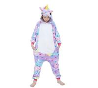 Kimily-UK Unisex Kinder Einhorn Onesie Pyjamas | Warm Gefüttert Tier Body Overall Nachtwäsche | Für Jungen Mädchen als Cosplay Kostüm für Fasching, Karneval, Weihnachten