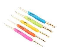 KIMISS Doppelhaken-Häkelnadel, 7 Mm Häkelnadel, Aluminium-Stricknadel-Set, Zufällige Farbe, 15 Mm Hamanaka TPR-Griff aus Weichem Gummi, KIMISS689xgsze37