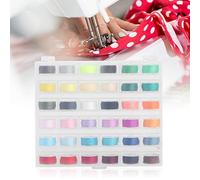 KIMISS Nähspulen-Organizer - Transparente Spulen-Aufbewahrungsbox, 36 Gitter mit Buntem Spulenfaden, Nähmaschinenzubehör - Langlebige Spulenbox