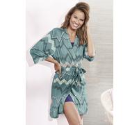 LASCANA Damen Kimono dunkelblau / puder / beige / jade, Größe 32/34, 5929625 Dunkelblau / Puder / Beige / Jade XS