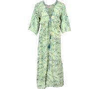 Kimonokleid, seidig glänzender Boho Kimono, Sommerkleid, grün/petrol