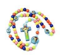 Kimyu Rosenkranz Halskette - Cartoon Jesus Kreuz Anhänger Halskette Rosenkranz Perlen Katholische Halsketten Kinder Kind Mädchen Mode Religiöser Schmuck