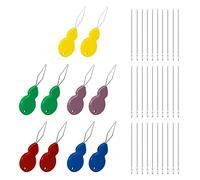 KINBOM 10er Einfädler Mit 30er Nadeln, enhebrador de aguja maquinas coser a mano Nadeleinfädler Kunststoff-Kit, Handnähender Daumeneinfädler Einfacher Einfädler zum Handnähen im Haushalt (5 Farben)