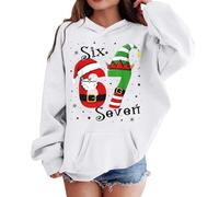 Kinder 67 Pullover Hoodies 6 7 Meme Printed Hoodie Retro Cartoon Kapuze Langarm Urlaub Sweatshirt Mädchen Klassisches Festival Kostüm, weiß, 12-13 Years