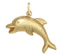 Kinder Anhänger Delfin 333 Gold Gelbgold matt mattiert Kinderanhänger