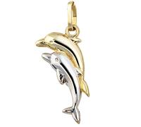 Kinder Anhänger Delfin Delfine 333 Gold bicolor Kinderanhänger Delfinanhänger