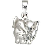 Kinder Anhänger Elefant 925 Sterling Silber rhodiniert mattiert Kinderanhänger