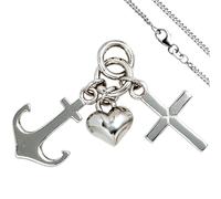 Kinder Anhänger Glaube Liebe Hoffnung 925 Silber Kinderanhänger mit Kette 38 cm