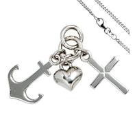 Kinder Anhänger Glaube Liebe Hoffnung 925 Silber mit Kette 38 cm