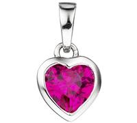 Kinder Anhänger Herz 925 Silber 1 Zirkonia pink Herzanhänger Kinderanhänger