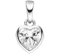 Kinder Anhänger Herz 925 Sterling Silber 1 Zirkonia Herzanhänger Kinderanhänger