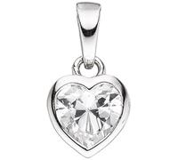Kinder Anhänger Herz 925 Sterling Silber 1 Zirkonia Herzanhänger Kinderanhänger