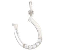 Kinder Anhänger Hufeisen 925 Sterling Silber 5 Zirkonia Kinderanhänger