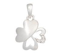 Kinder Anhänger Kleeblatt 925 Silber mit Zirkonia Glücksbringer Kinderanhänger