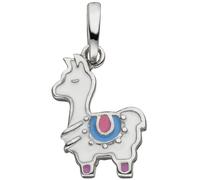 Kinder Anhänger Lama 925 Sterling Silber bunt lackiert