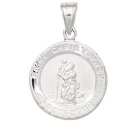 Kinder Anhänger Schutzpatron Christopherus 925 Silber mattiert Kinderanhänger