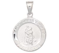 Kinder Anhänger Schutzpatron Christopherus 925 Silber mattiert Kinderanhänger