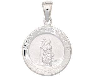 Kinder Anhänger Schutzpatron Christopherus 925 Silber mattiert Kinderanhänger