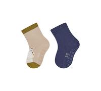 Sterntaler ABS Socken Doppelpack Hippo - Baby- und Kinder ABS Socken im Doppelpack mit Hippo- und Rippen-Motiv, rutschfest, Beige, Größe 24