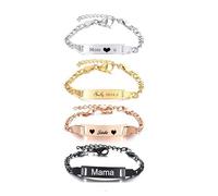 Kinder Baby Gravur-Armband ID Figaro | personalisierte Geschenk Geburt Taufe Geburtstag | gravierbare Kinderarmkette | Taufarmband Junge Mädchen| Namensarmband Babyarmband Taufkette Taufgeschenke
