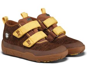 Kinder-Barfuß-Knöchelschuhe mit Membran Affenzahn - Low Boot Knit Happy - Tiger braun Größe: 23