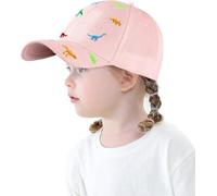 Kinder Baseball Cap 2-6 Jahren Dinosaur Sommer Kappe Baseballmütze Baumwolle Sonnenhut Outdoor Hut Verstellbare Baseballkappe Golf Cap Sport Mütze Anti-UV Sommerhut für Junge Mädchen Baby