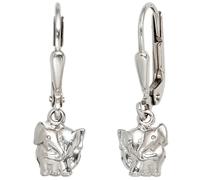 Kinder Boutons Elefant 925 Silber teil matt Ohrringe Ohrhänger Kinderohrringe