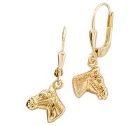 Kinder Boutons Pferdeköpfe Pferde 333 Gold Gelbgold Ohrringe