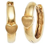 Kinder Creolen Herz 333 Gold Gelbgold mattiert Ohrringe Kinderohrringe