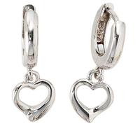 JOBO Kinder Creolen Herz 925 Sterling Silber rhodiniert Ohrringe Kinderohrringe