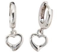 Kinder Creolen Herz 925 Sterling Silber rhodiniert Ohrringe Kinderohrringe