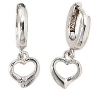 Kinder Creolen Herz 925 Sterling Silber rhodiniert Ohrringe Kinderohrringe
